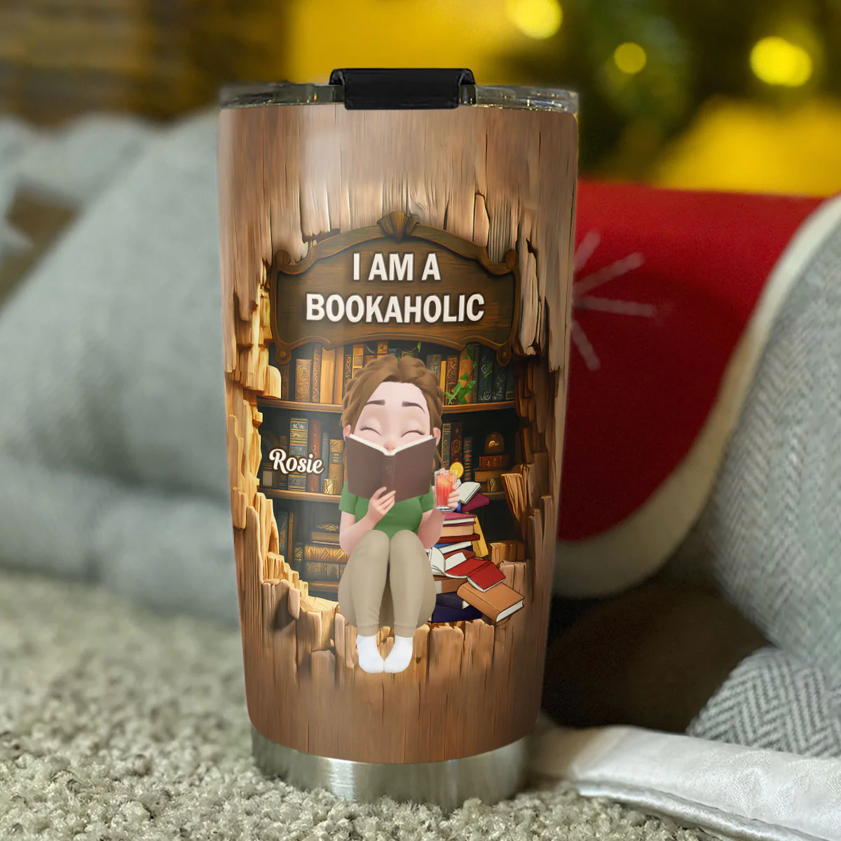 I Am A Bookaholic Girl - Personalized Custom Tumbler - Image 5