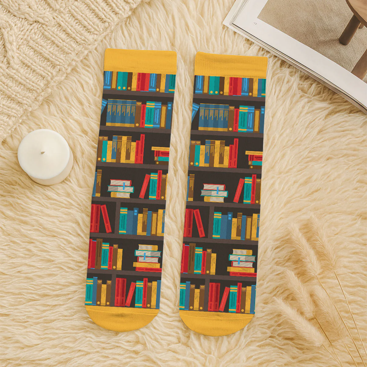 I Am A Bookaholic - Personalized Custom Crew Socks - Image 6