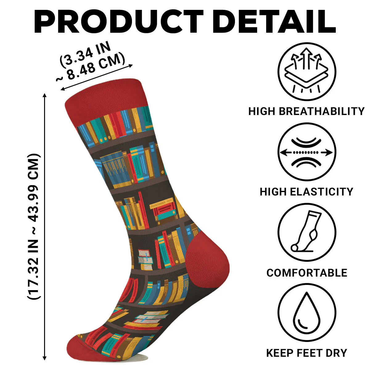 I Am A Bookaholic - Personalized Custom Crew Socks - Image 8