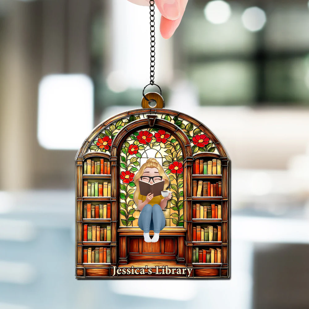 I Am A Bookworm - Personalized Custom Suncatcher - Image 3