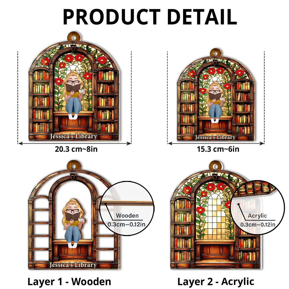 I Am A Bookworm - Personalized Custom Suncatcher - Image 5