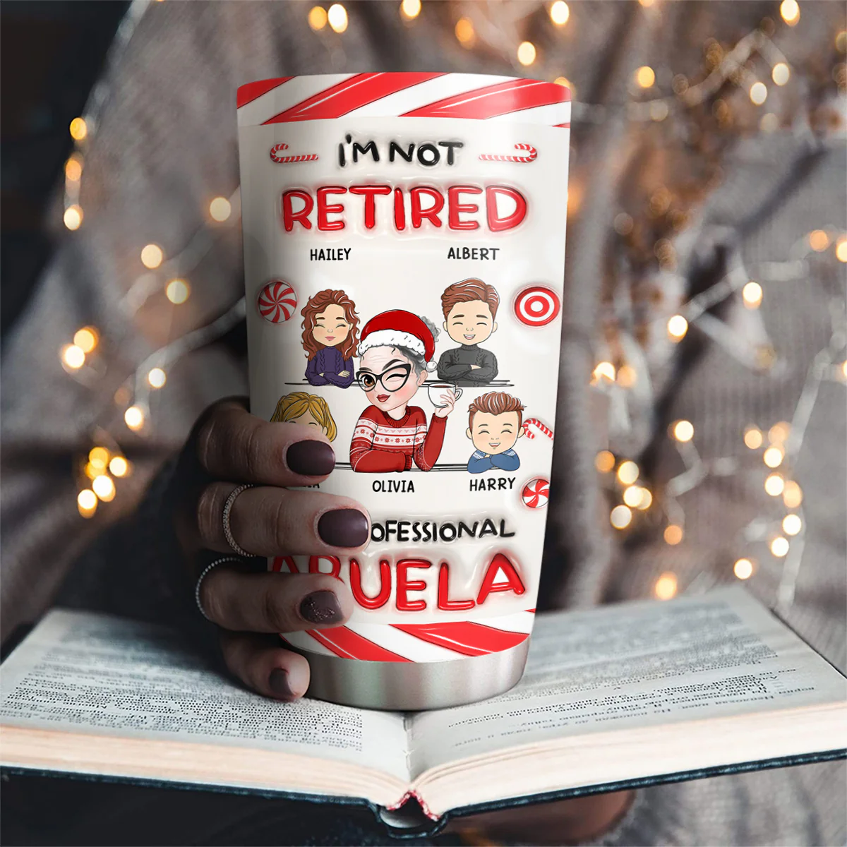 I Am A Full Time Grandma -  Personalized Custom 3D Inflated Effect Tumbler - Image 4