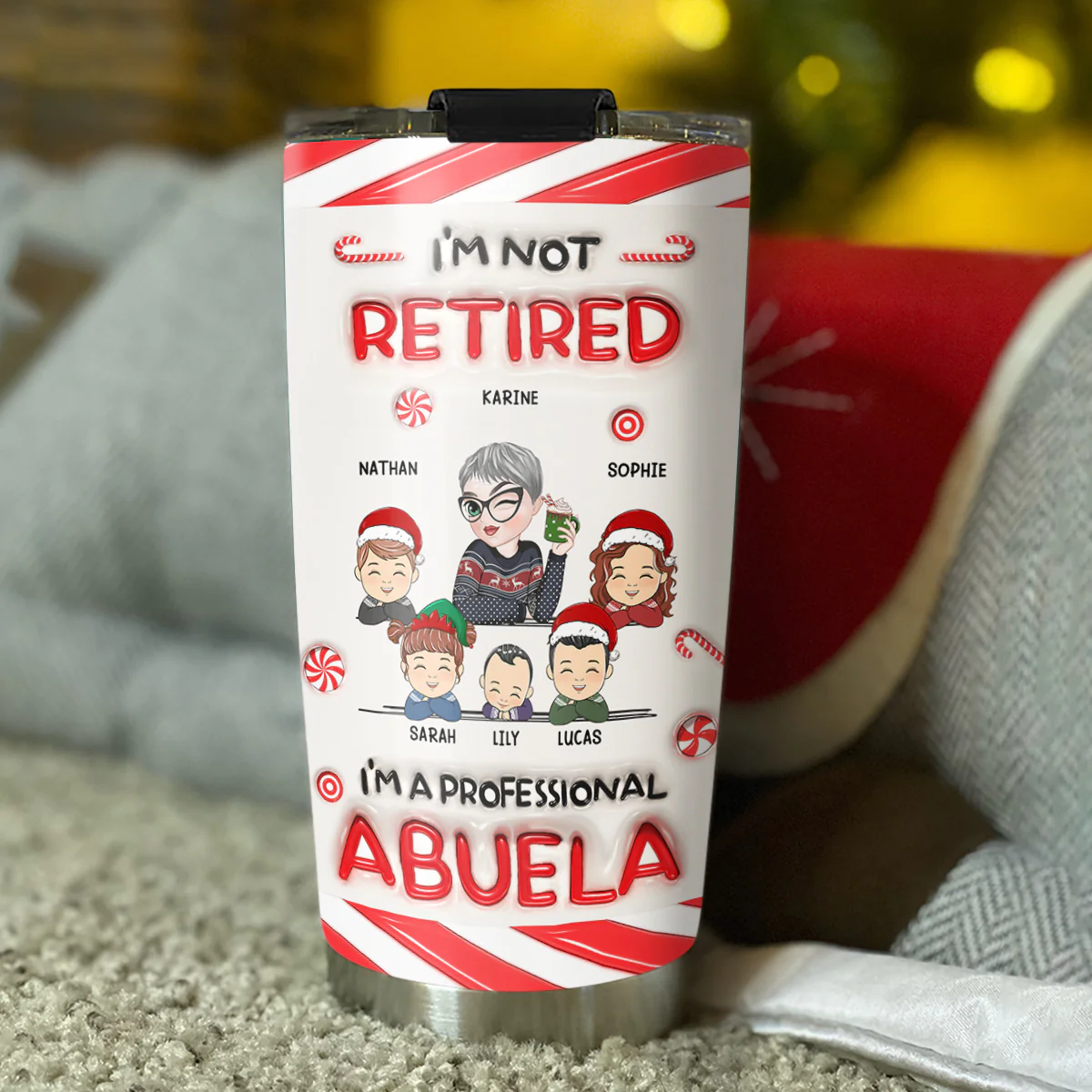 I Am A Full Time Grandma -  Personalized Custom 3D Inflated Effect Tumbler - Image 5