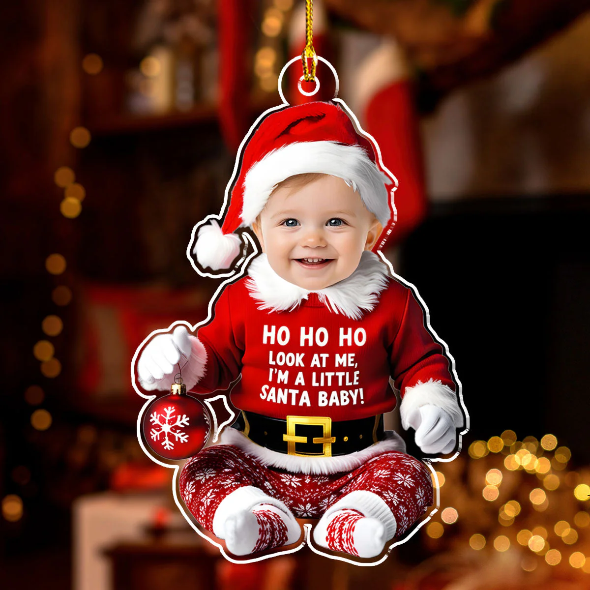 I Am A Little Santa Baby - Personalized Custom Acrylic Ornament - Image 2
