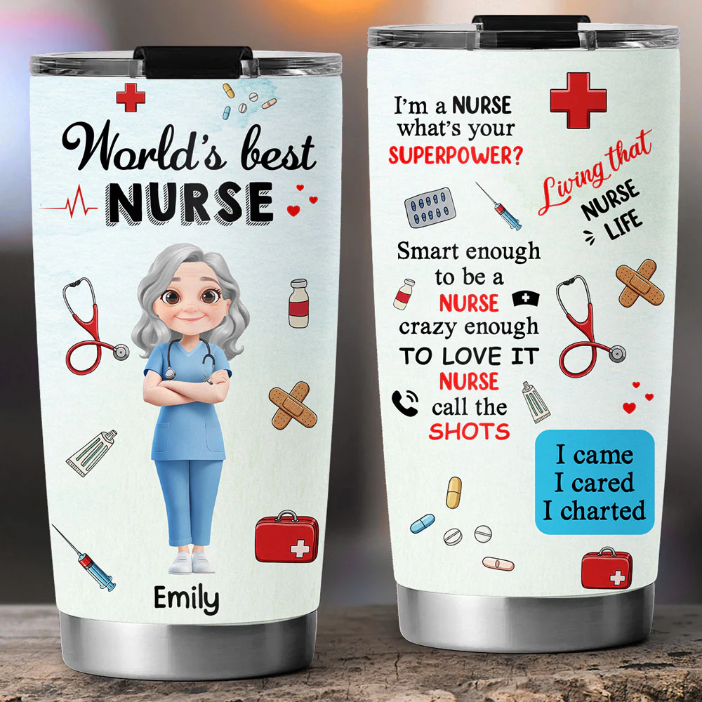 I Am A Nurse - Personalized Custom Tumbler - Image 3