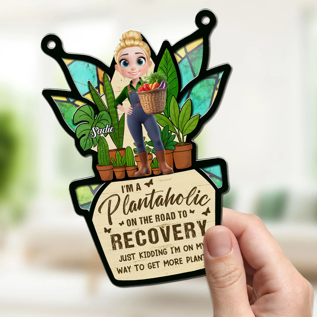 I Am A Plantaholic - Personalized Custom Suncatcher - Image 2