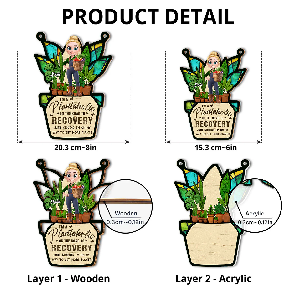 I Am A Plantaholic - Personalized Custom Suncatcher - Image 5