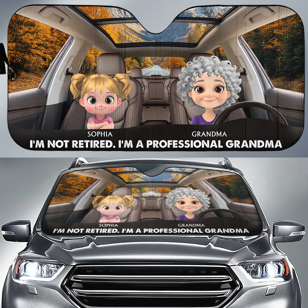 I Am A Professional Grandma - Personalized Custom Car Sunshade - Image 2