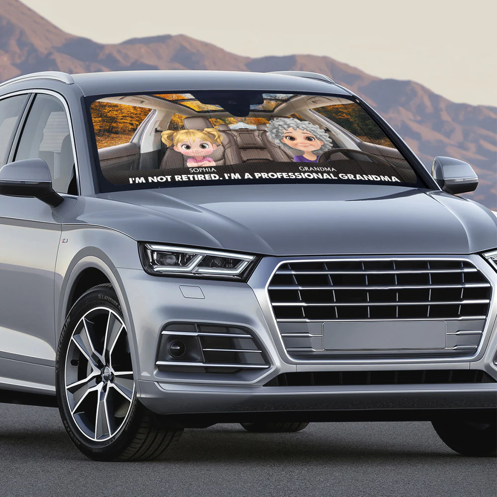 I Am A Professional Grandma - Personalized Custom Car Sunshade - Image 4