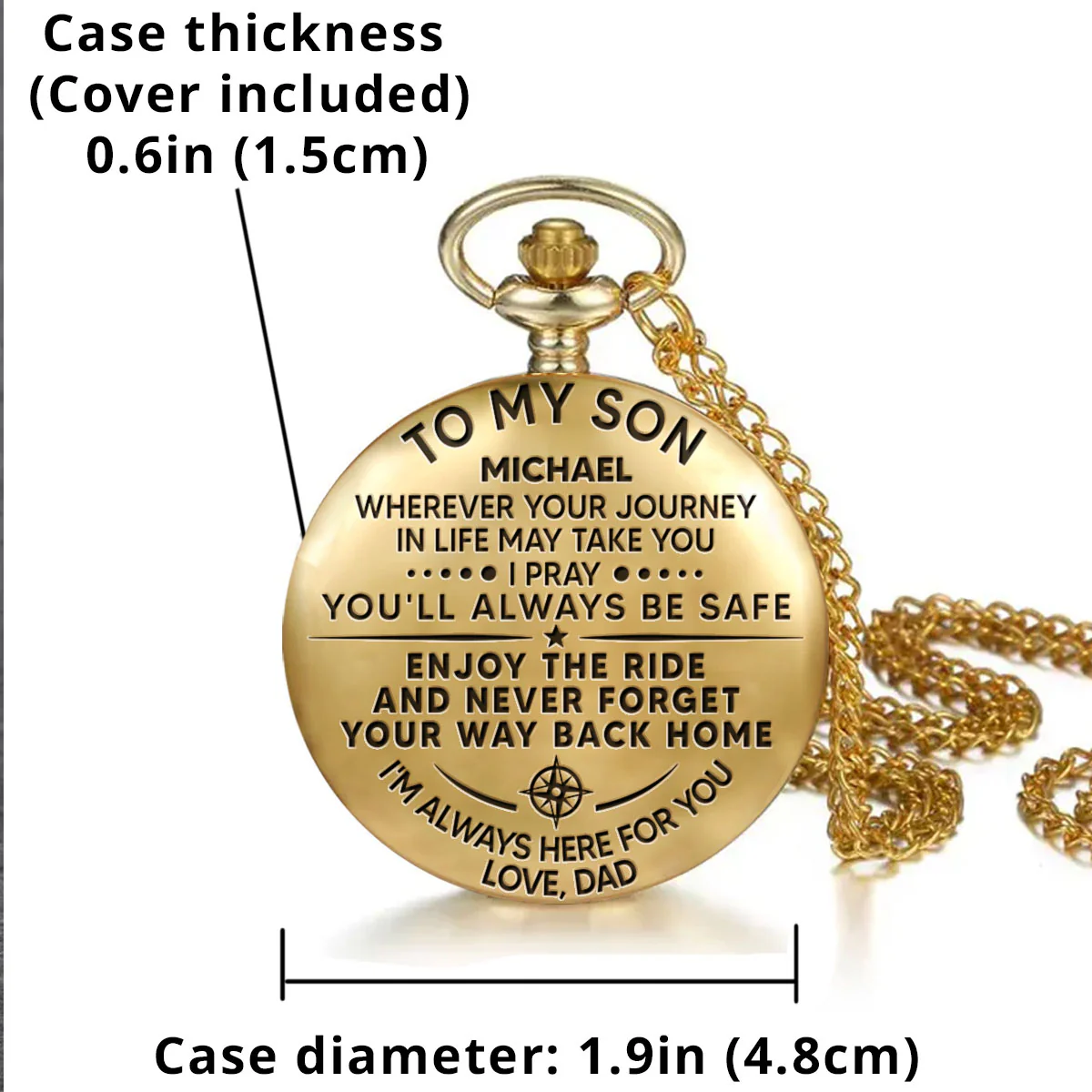 I Am Always Here For You - Personalized Custom Pocket Watch - Image 5
