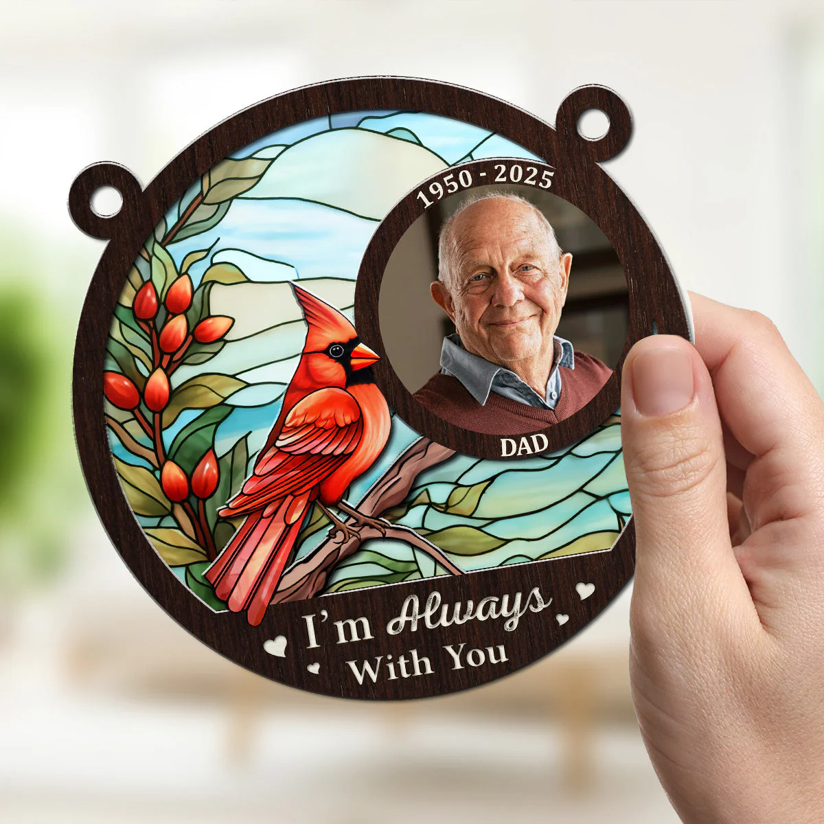 I Am Always With You Custom Photo - Personalized Custom Suncatcher - Image 3