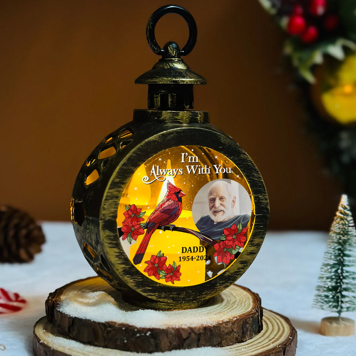 I Am Always With You - Personalized Custom Christmas Lantern - Image 3