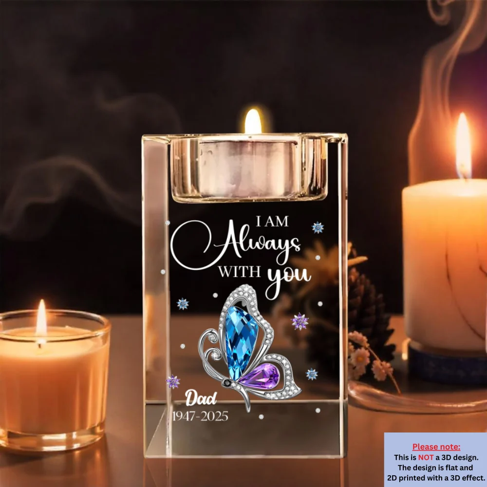 I Am Always With You - Personalized Custom Crystal Candle Holder - Image 8