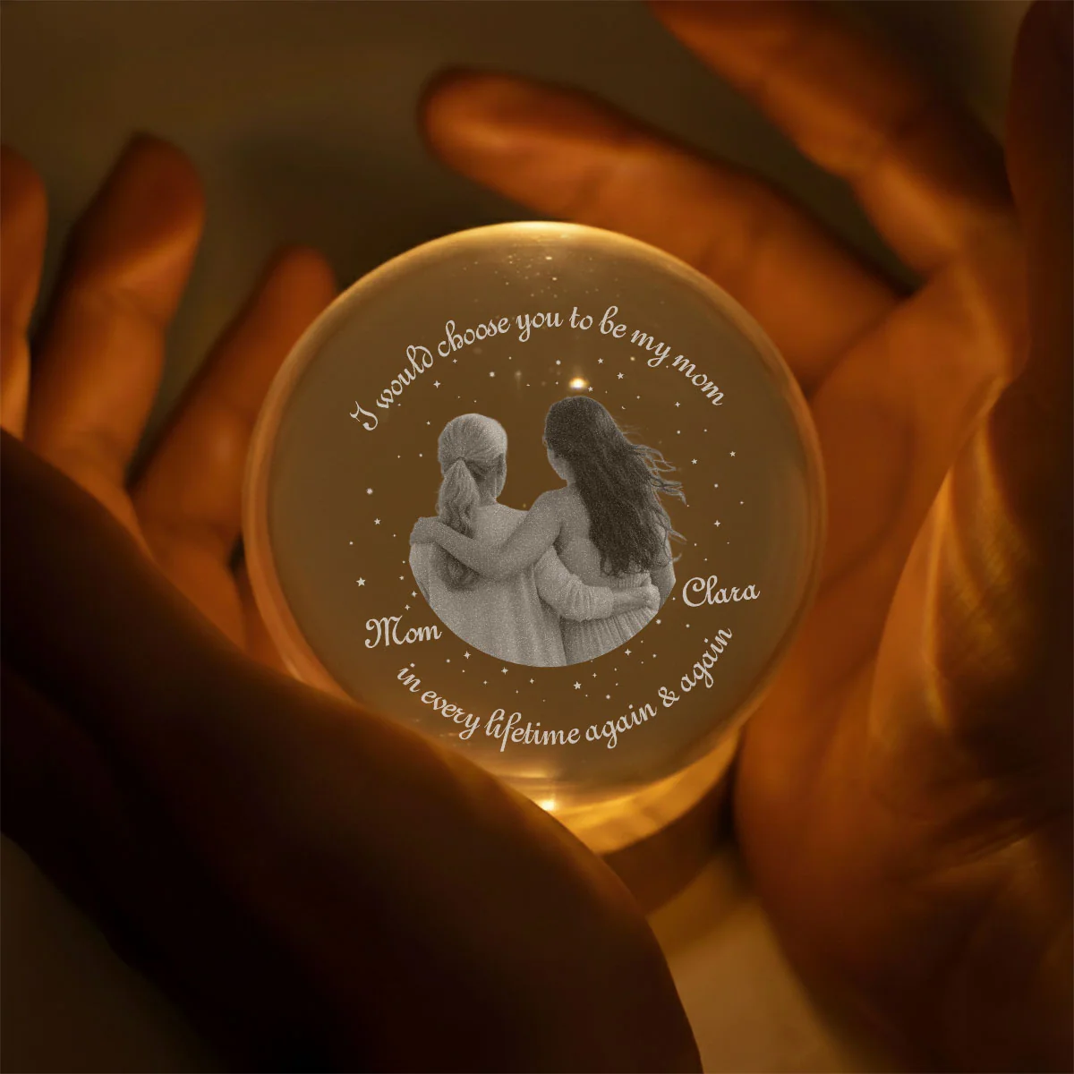 I Am Always With You - Personalized Custom Crystal Globe Lamp - Image 4