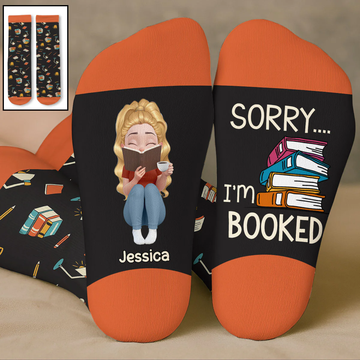 I Am Booked - Personalized Custom Crew Socks