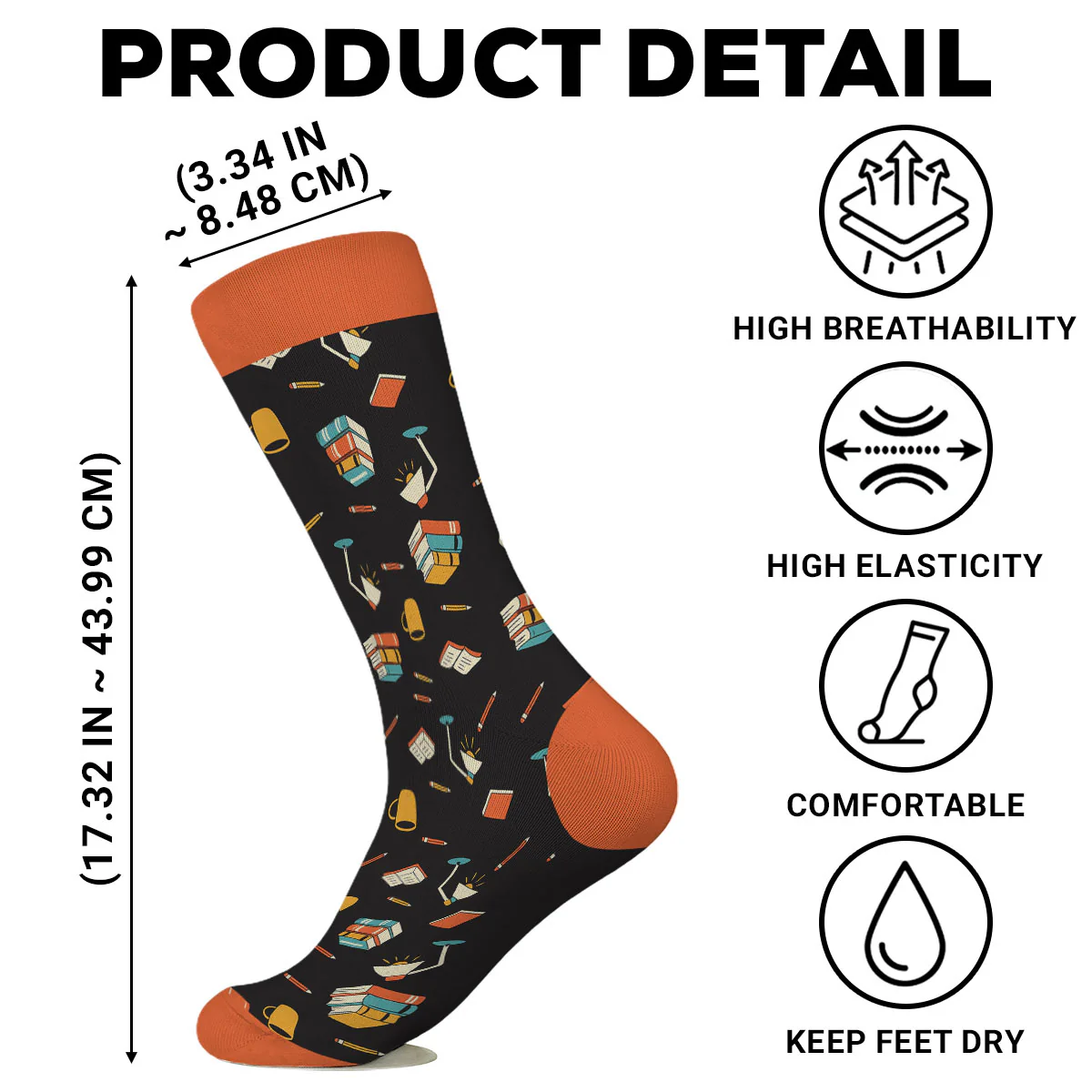 I Am Booked - Personalized Custom Crew Socks - Image 8