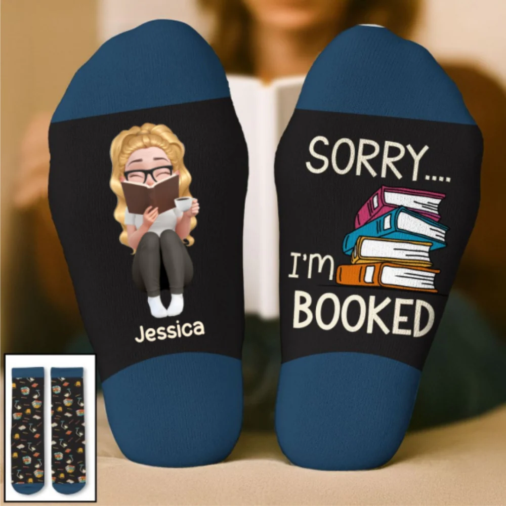 I Am Booked - Personalized Custom Crew Socks - Image 9