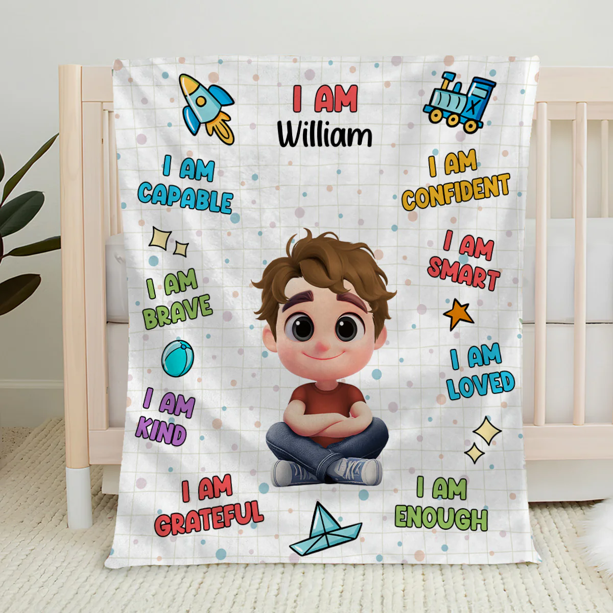 I Am Confident - Personalized Custom Fleece Blanket - Image 4