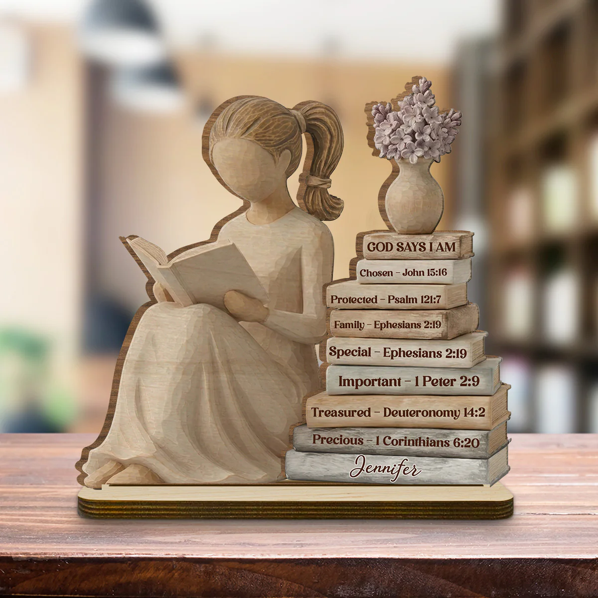 I Am Everything - Personalized Custom 2-Layer Wood Plaque With Flat Base - Image 3