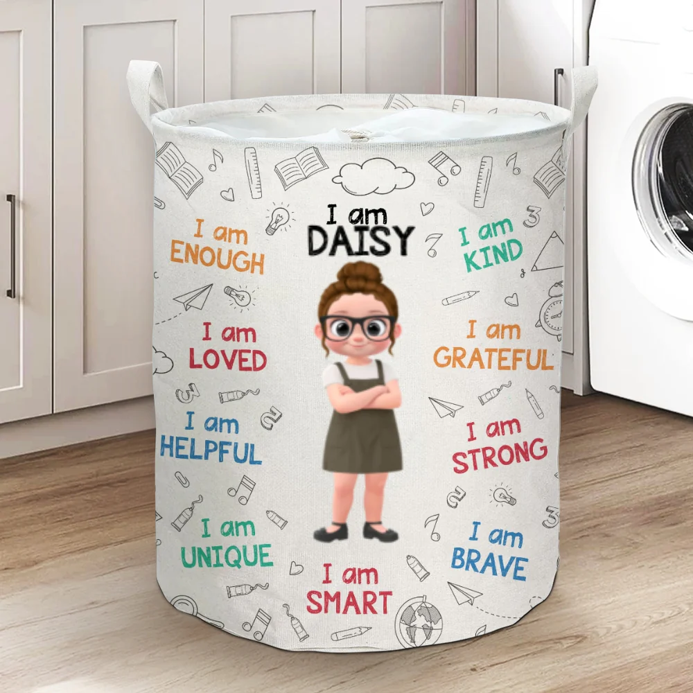 I Am Grateful - Personalized Custom Laundry Basket - Image 8