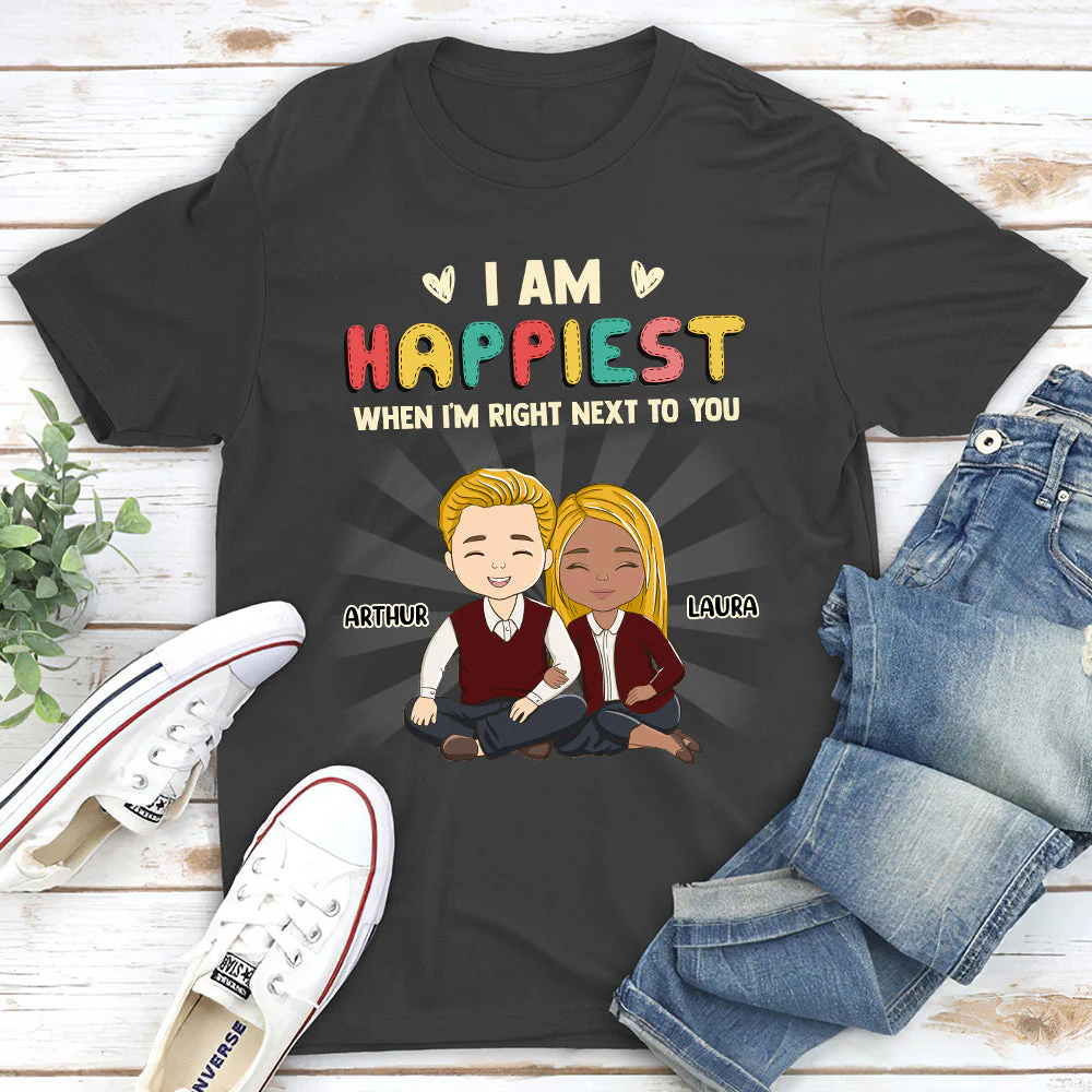 I Am Happiest When - Personalized Custom Classic T-shirt - Image 3