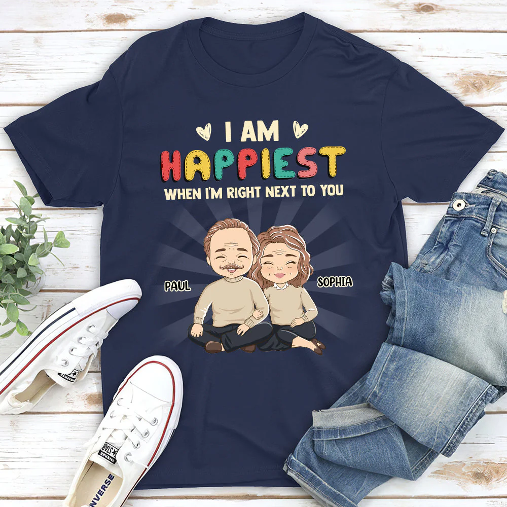 I Am Happiest When - Personalized Custom Classic T-shirt - Image 5