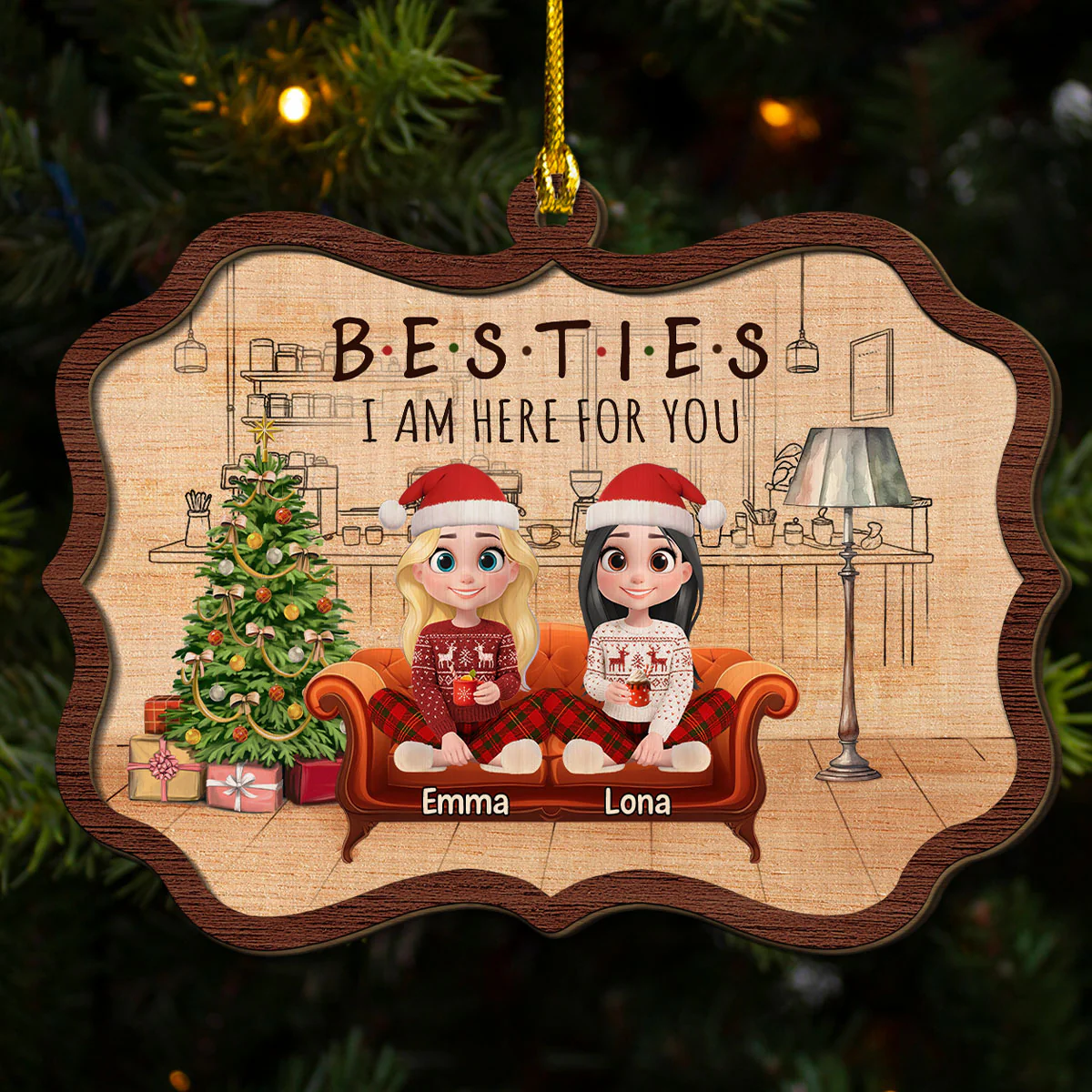 I Am Here For You - Personalized Custom 2-layered Wood Ornament