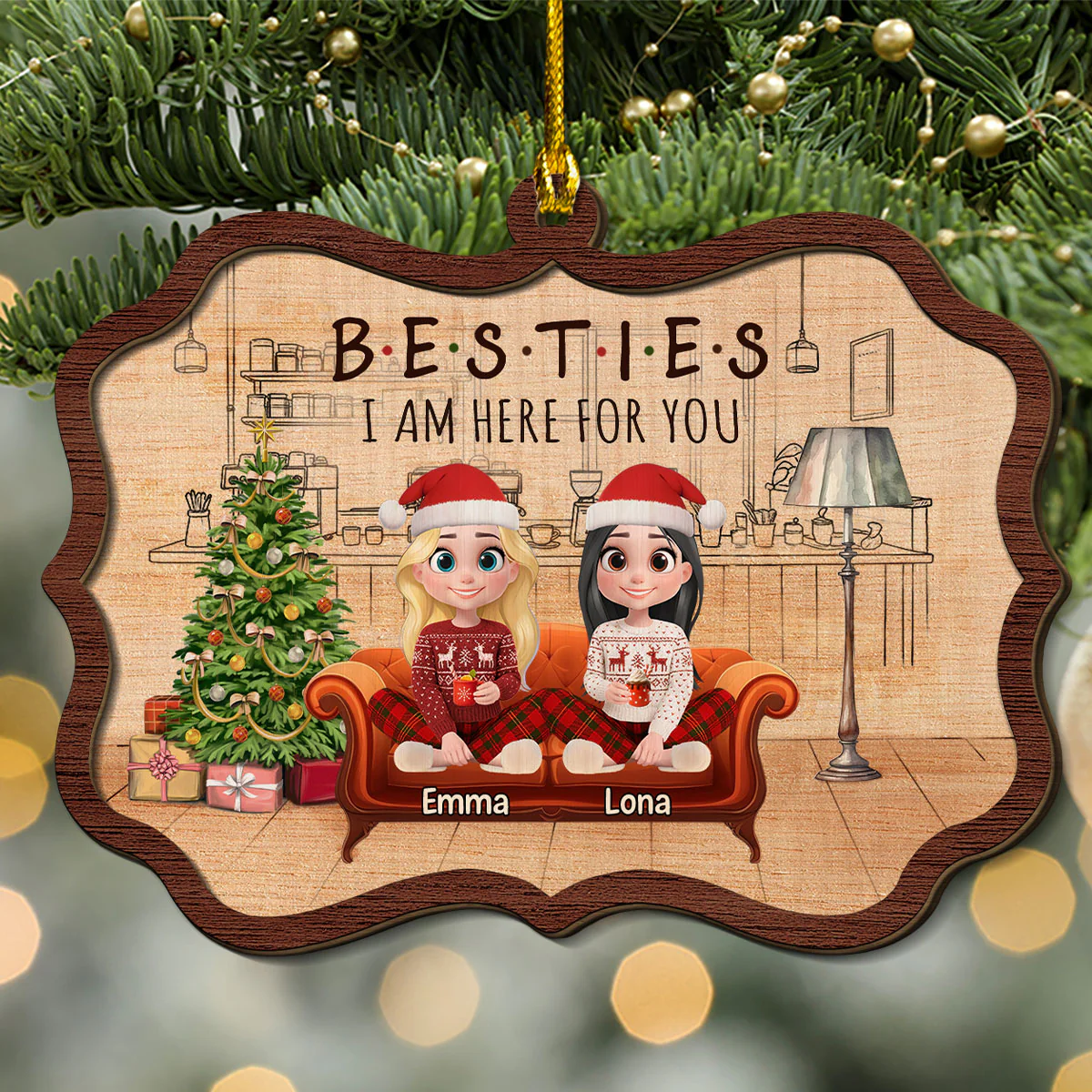 I Am Here For You - Personalized Custom 2-layered Wood Ornament - Image 2