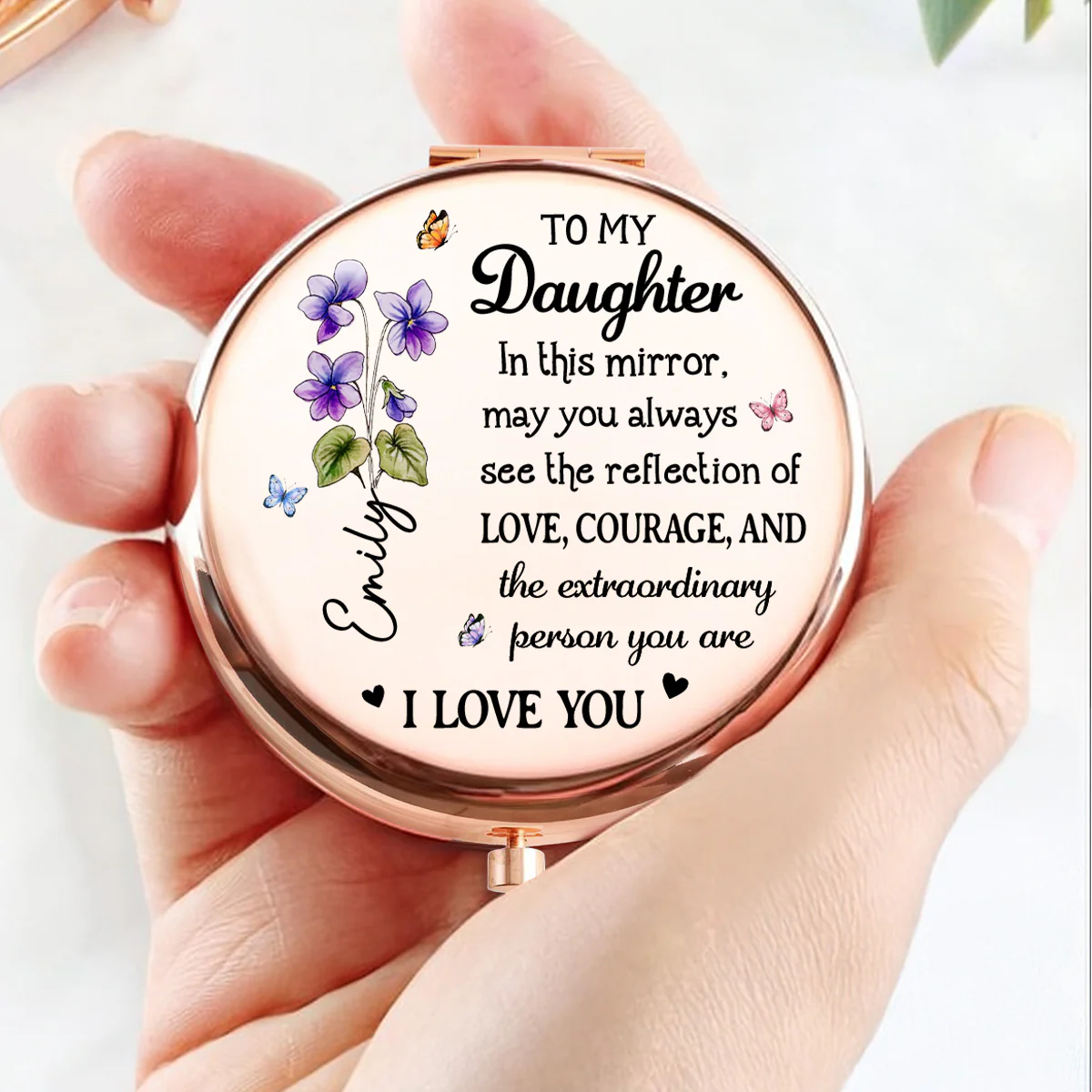 I Am Here for You - Personalized Custom Compact Mirror - Image 3