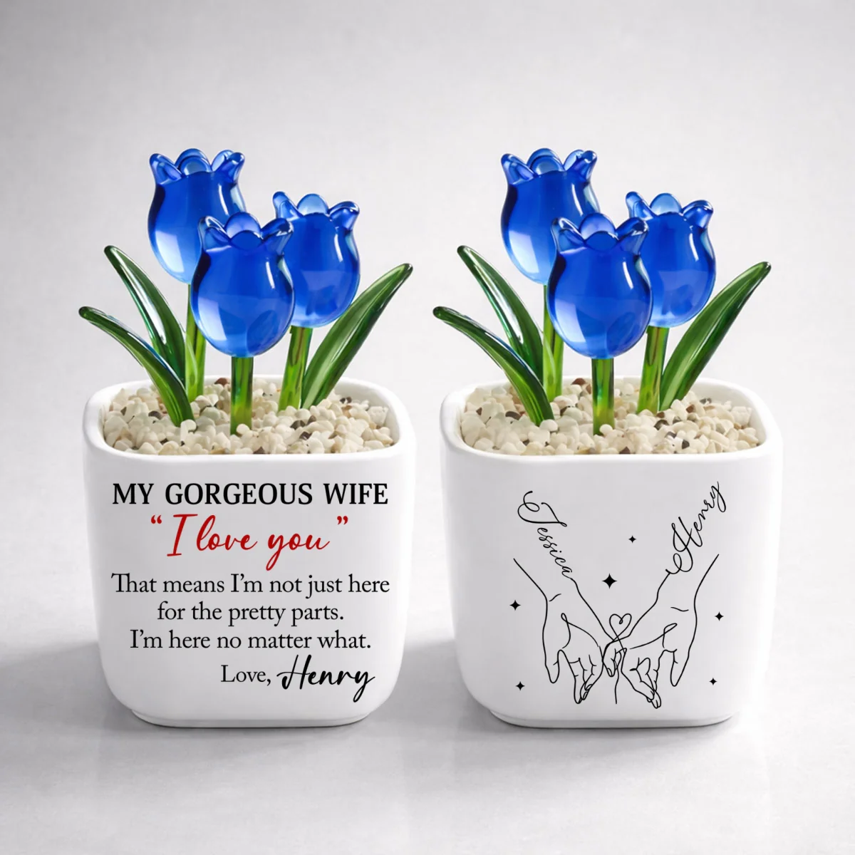 I Am Here For You - Personalized Custom Glass Everlasting Tulips - Image 6