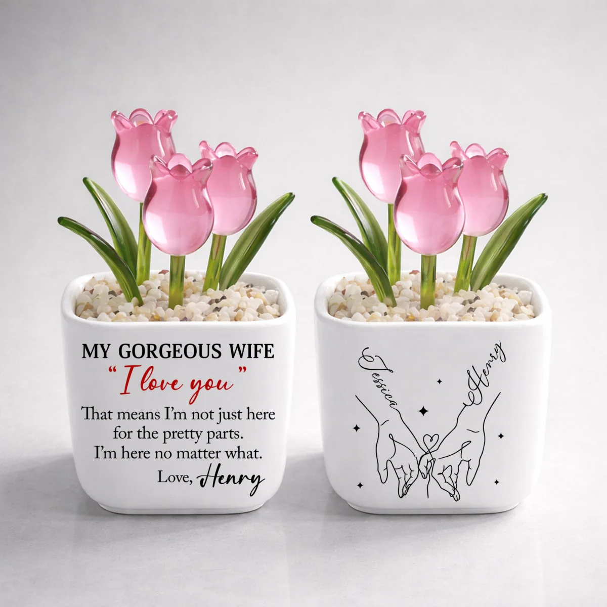 I Am Here For You - Personalized Custom Glass Everlasting Tulips - Image 7