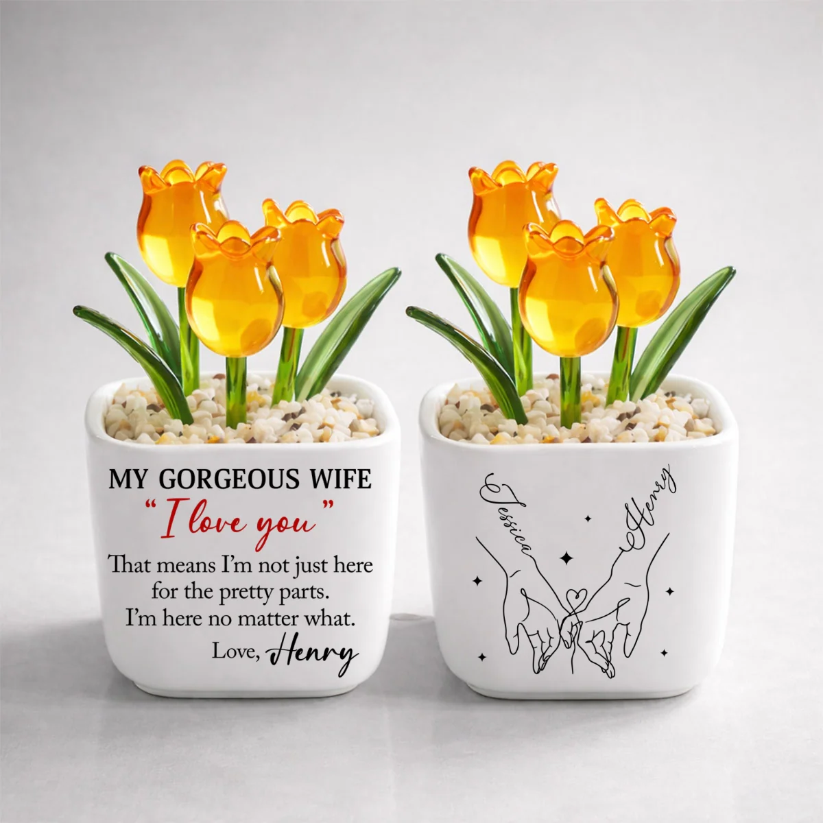 I Am Here For You - Personalized Custom Glass Everlasting Tulips - Image 9