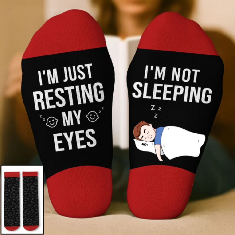 I Am Just Resting My Eyes - Personalized Custom Crew Socks - Image 8