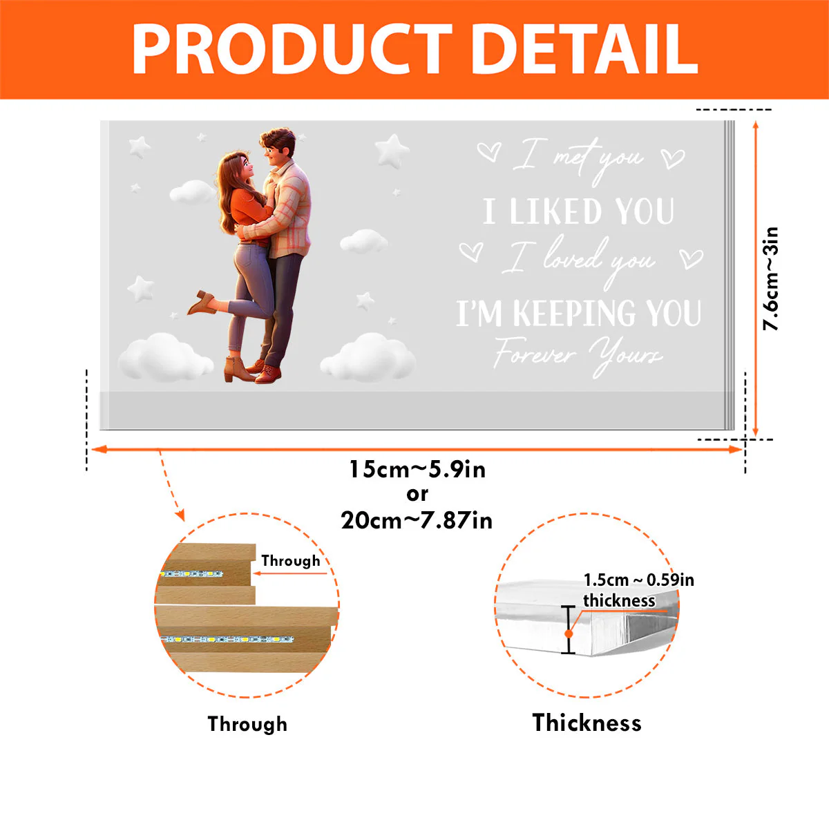 I Am Keeping You - Personalized Custom Acrylic 3D LED Night Light - Image 4