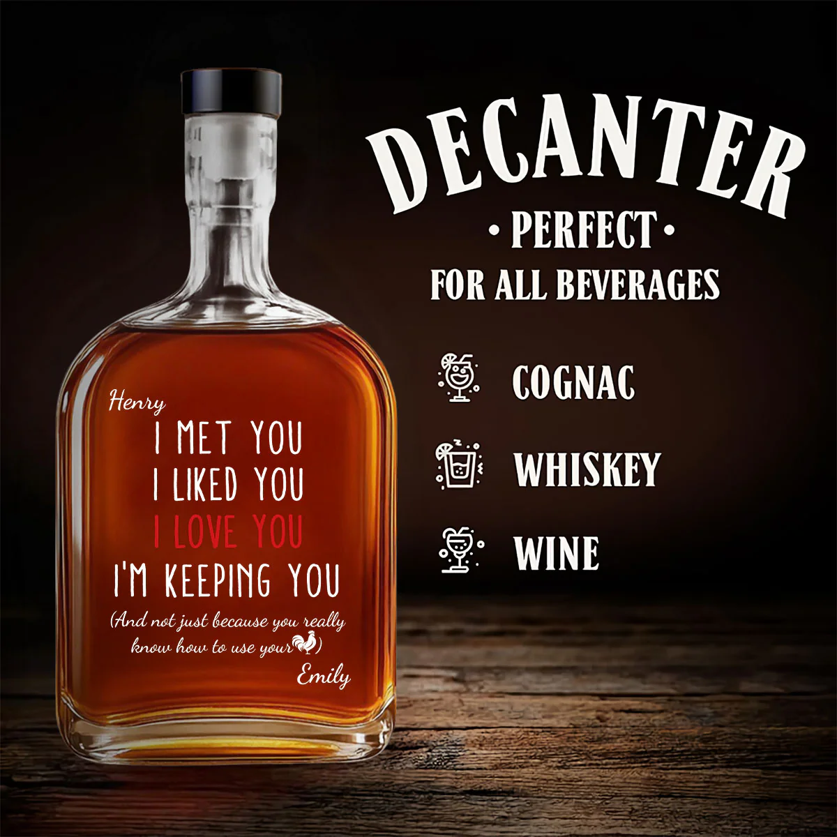 I Am Keeping You - Personalized Custom Spirits Decanter - Image 4