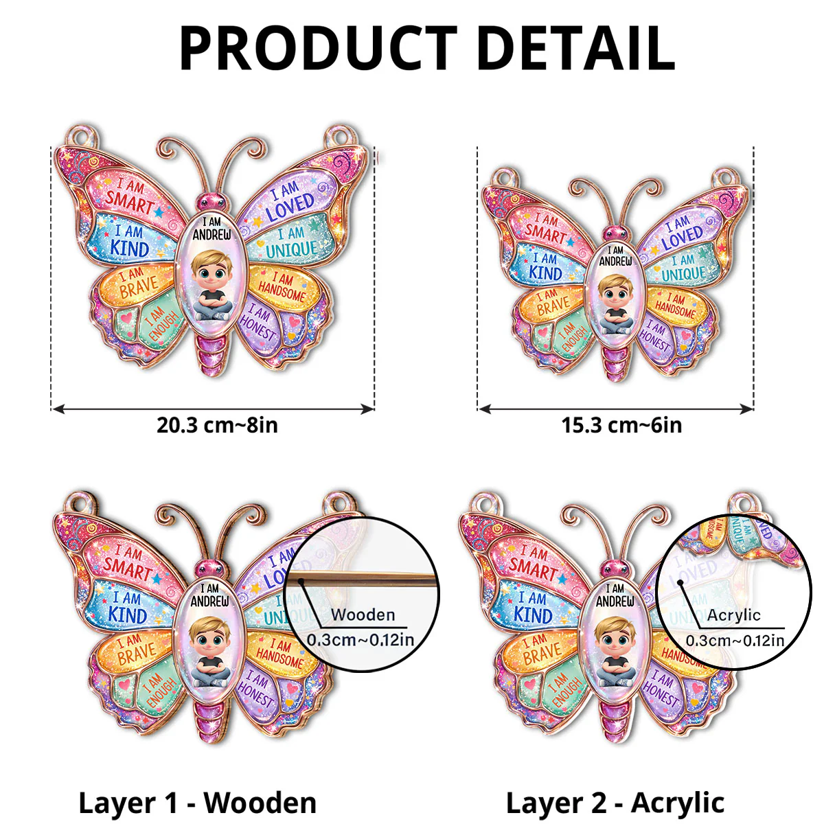 I Am Loved Gift For Grandkids - Personalized Custom Suncatcher - Image 5