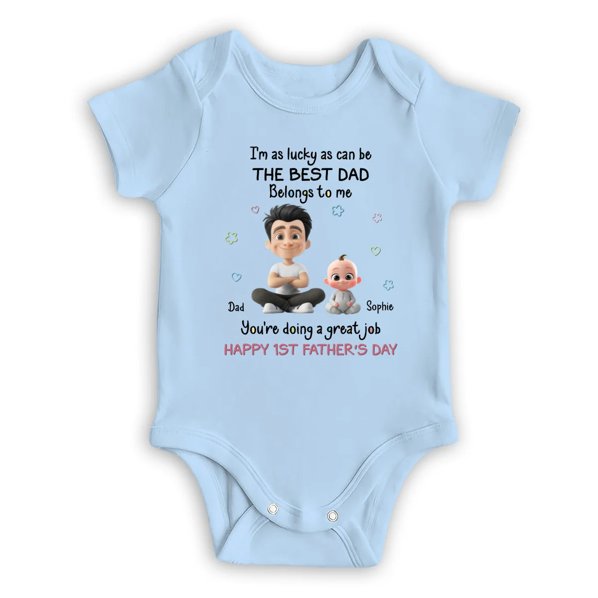 I Am Lucky Dad - Personalized Custom Baby Onesie - Image 8