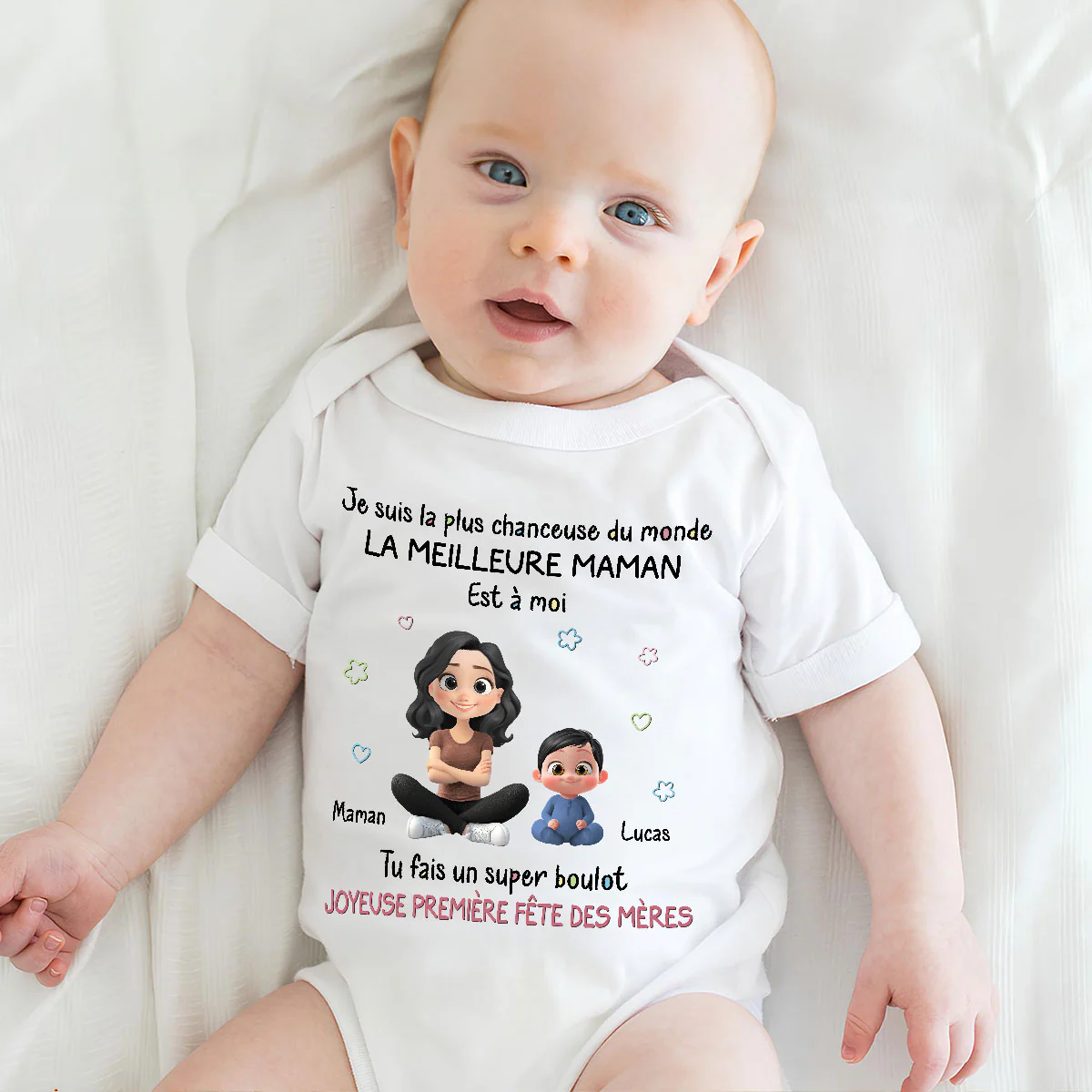 I Am Lucky French - Personalized Custom Baby Onesie - Image 3