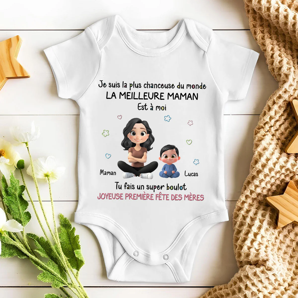 I Am Lucky French - Personalized Custom Baby Onesie - Image 4
