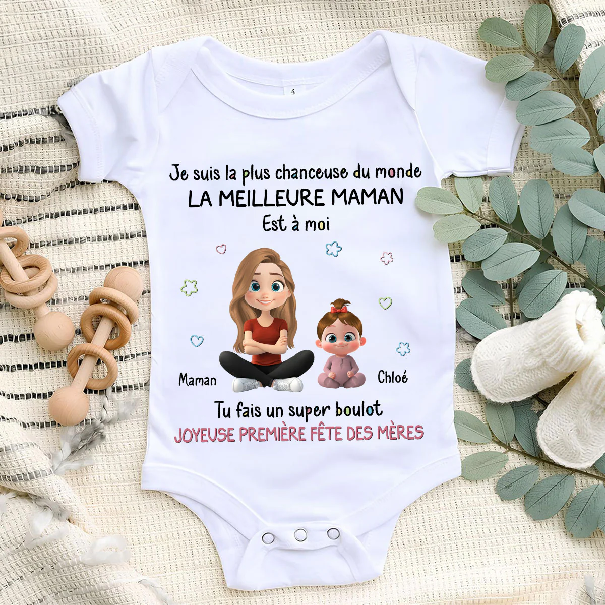 I Am Lucky French - Personalized Custom Baby Onesie - Image 5