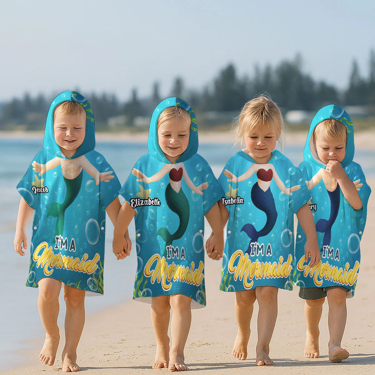 I Am Mermaid - Personalized Custom Hooded Beach Towel - Image 5