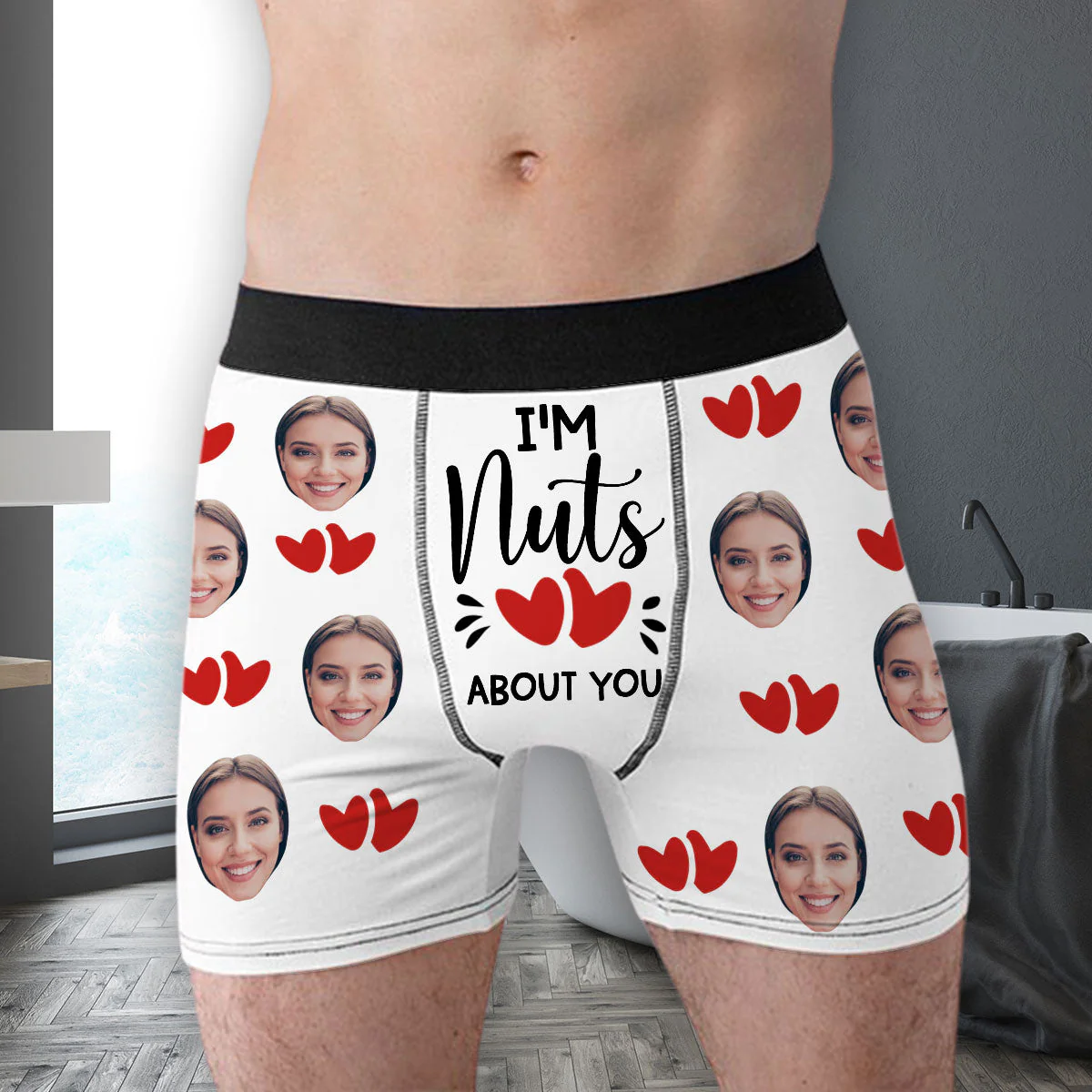 I Am Nuts About You - Personalized Photo Men's Boxer Briefs - Image 4