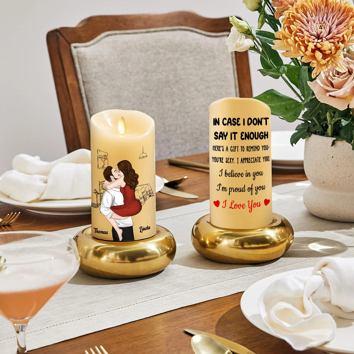 I Am Proud Of You - Personalized Custom LED Candle - Image 3