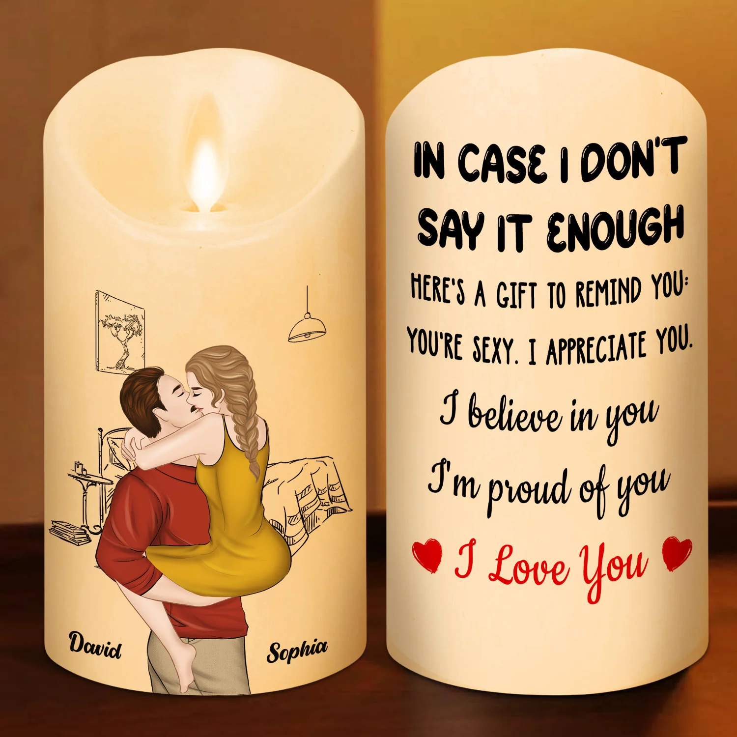 I Am Proud Of You - Personalized Custom LED Candle - Image 5