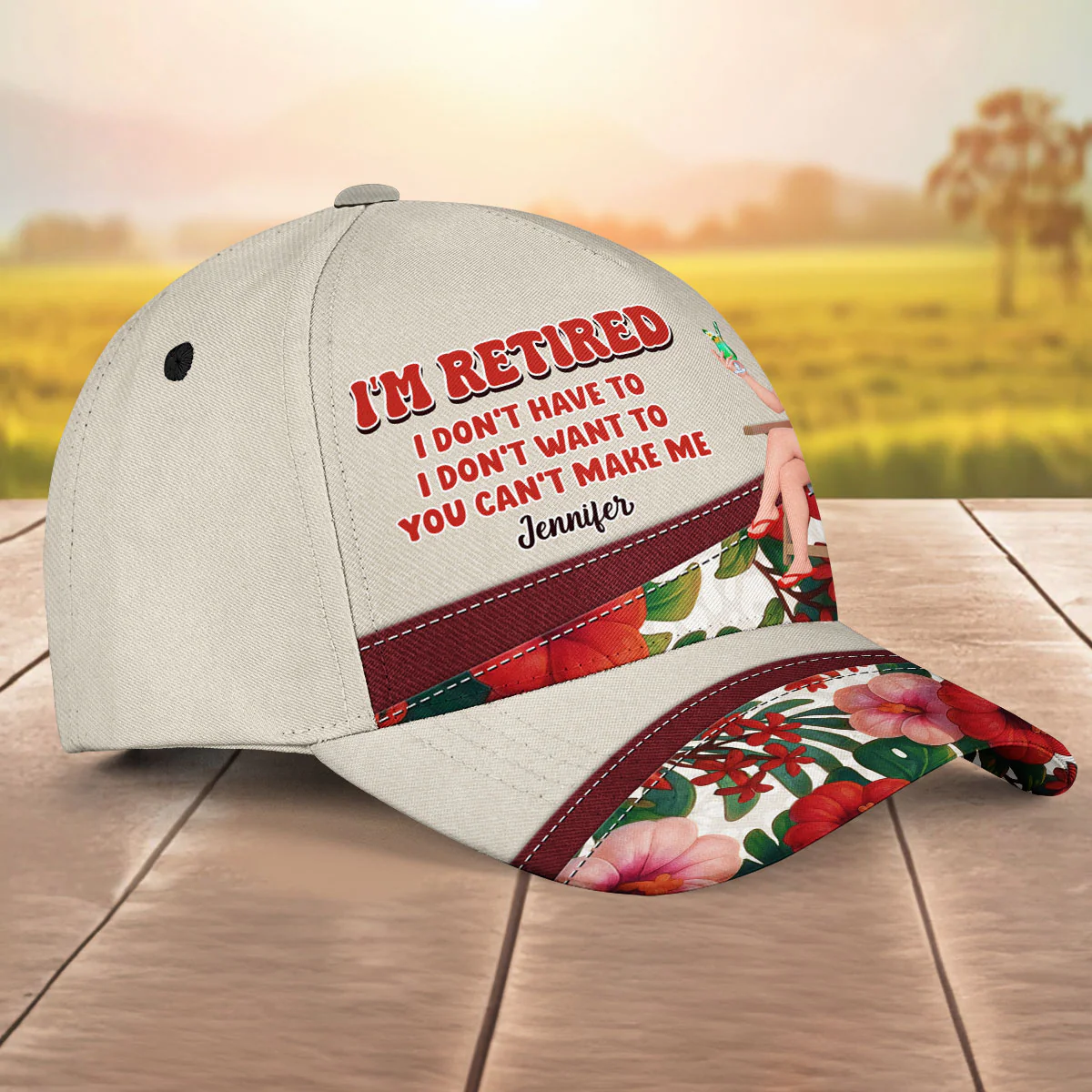 I Am Retired - Personalized Custom Classic Cap - Image 3