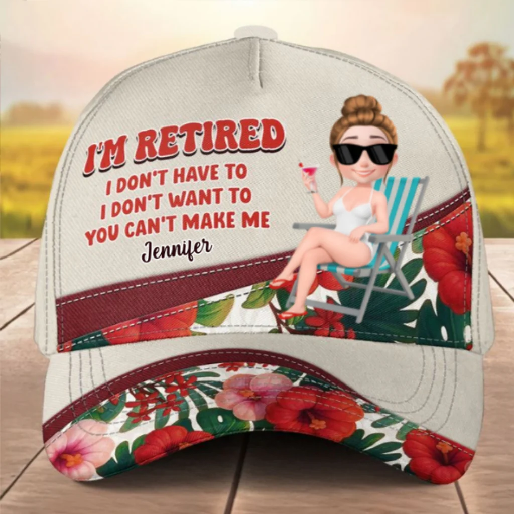 I Am Retired - Personalized Custom Classic Cap - Image 6