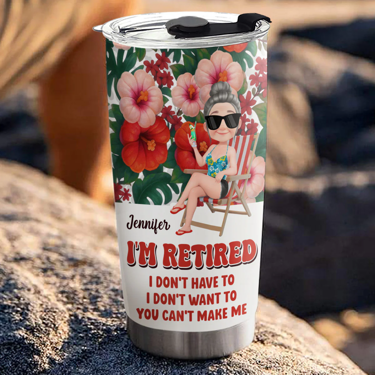 I Am Retired - Personalized Custom Tumbler - Image 3