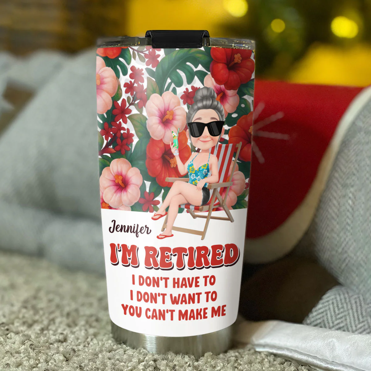 I Am Retired - Personalized Custom Tumbler - Image 4