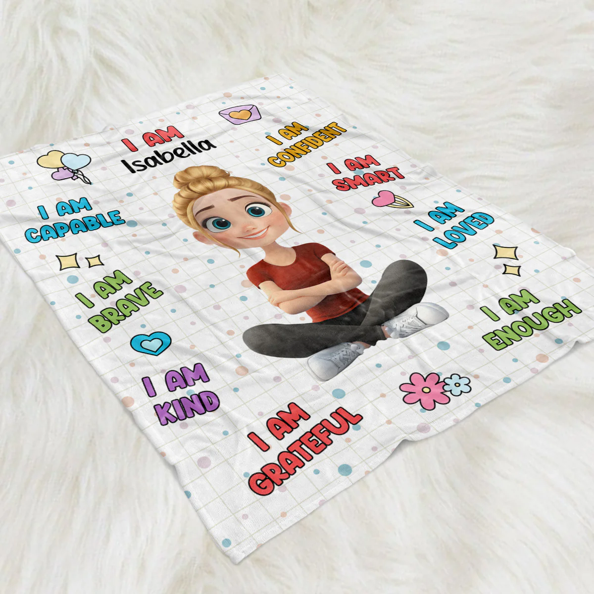 I Am Smart - Personalized Custom Fleece Blanket - Image 2