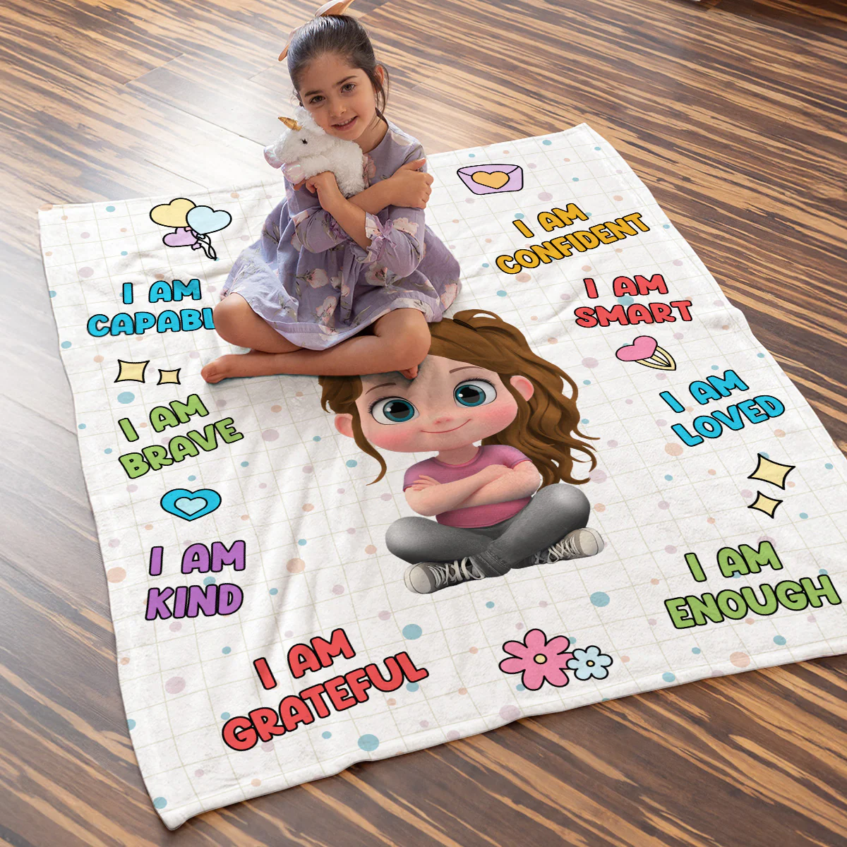 I Am Smart - Personalized Custom Fleece Blanket - Image 3